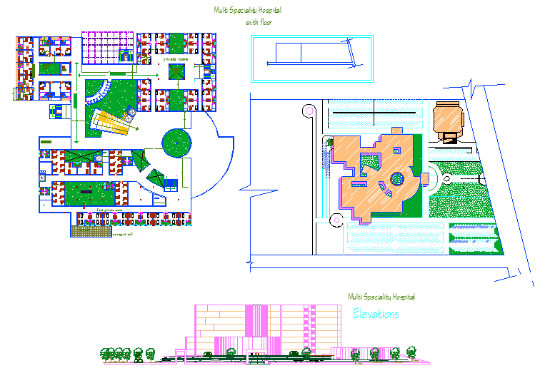 Multi Speciality Hospital Layout Plan With Department Zones.