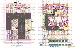 Apartment CAD Layout with 48m Building Block and Modern Floor Plans