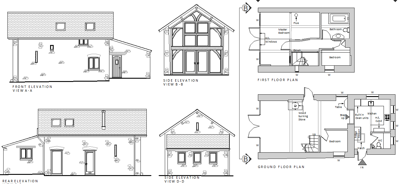 A Small House AutoCAD DWG Drawing with Floor and Elevation Plan
