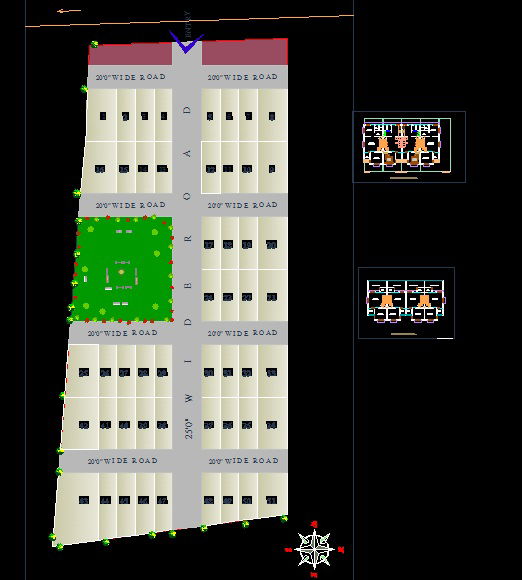 Residential Duplex House Design CAD Drawing in AutoCAD Format