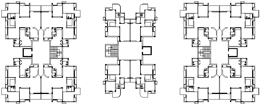 Unit plan of Flat design drawing