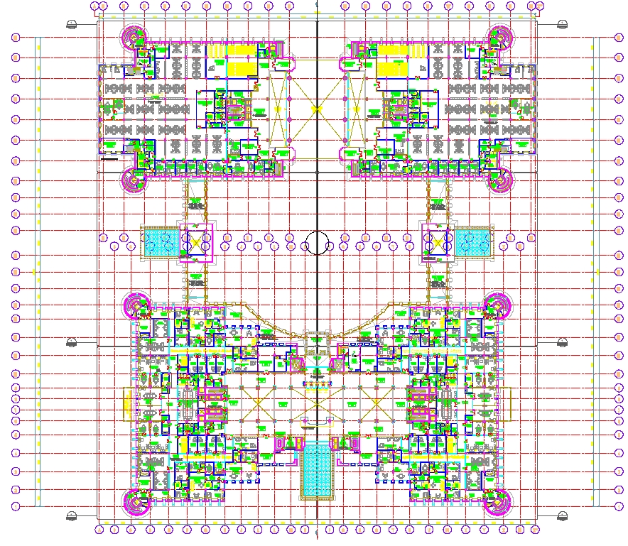 Corporate Office Interiors Detail Plan with All Furniture and Drawings