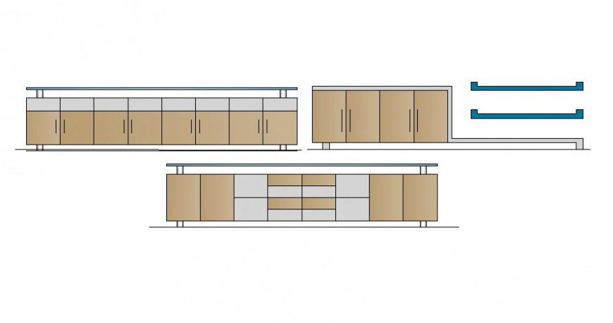 Cabinet 2d view furniture blocks autocad software