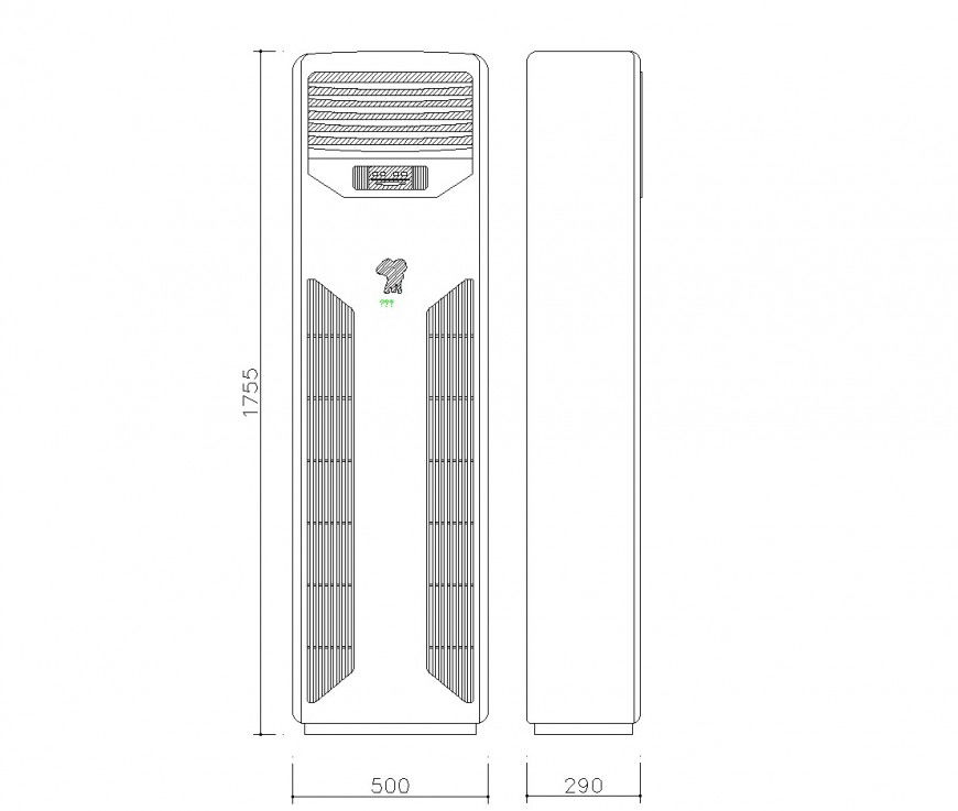 Cabinet Air Conditioning CAD DWG File for Interior Designers