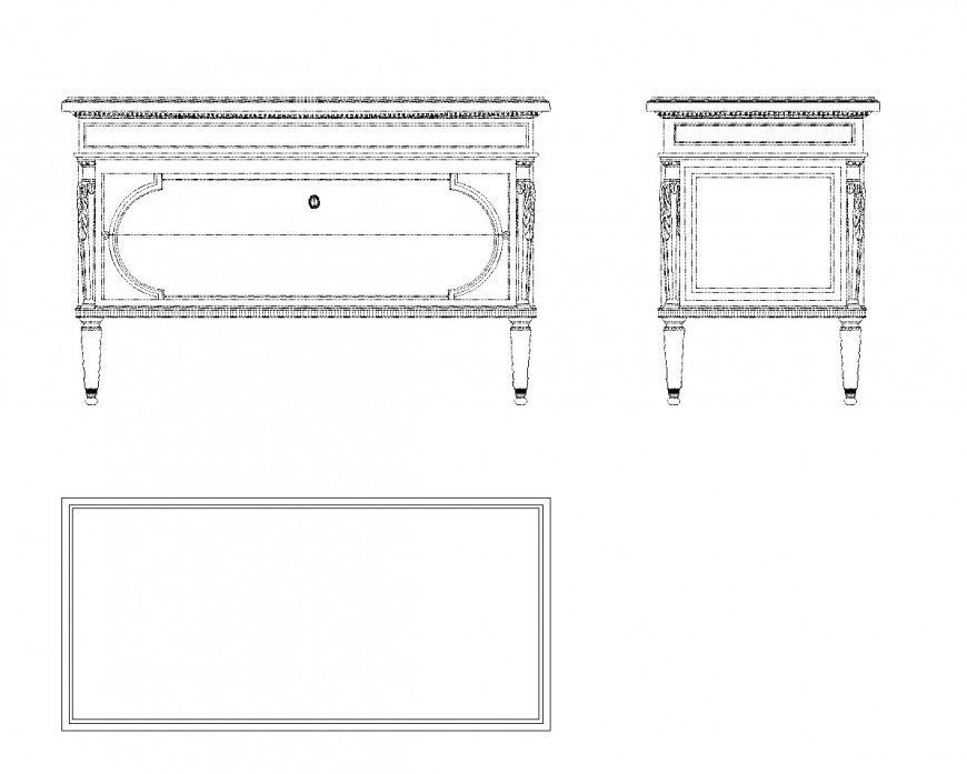 Detailed Cabinet AutoCAD 2D Interior Block DWG File for Designers