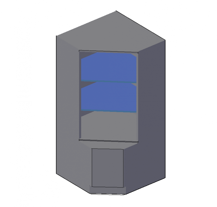 Cabinet detail elevation 3d model layout autocad file