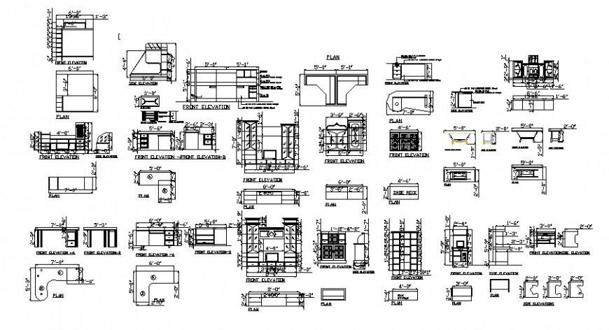 Cabinet different furniture block detail in auto cad