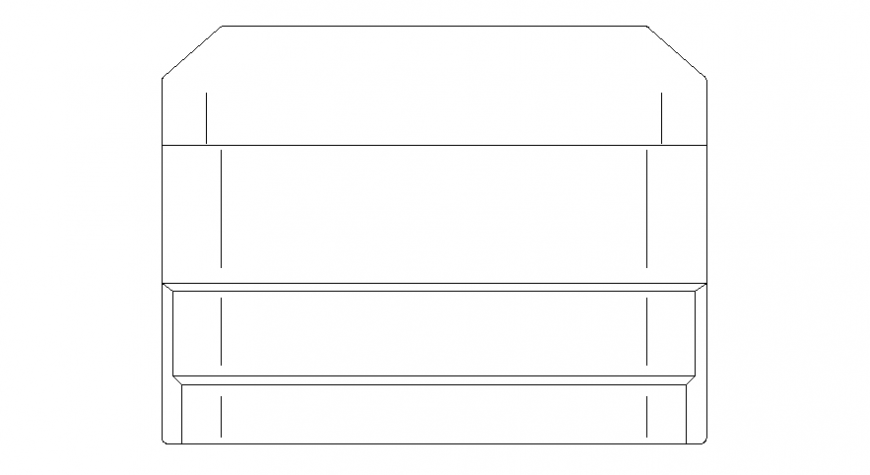 Cabinet front elevation view detail drawing in dwg file