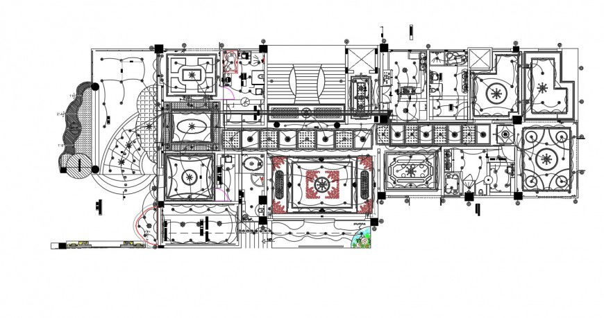 CAD ceiling electrical layout fittings details in autocad file