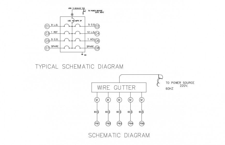 CAD detailing of earthing wire schematic diagram dwg file