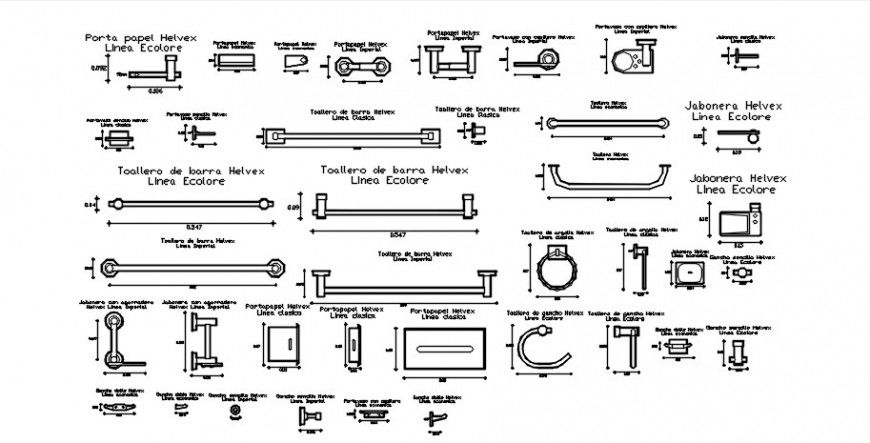 CAD drawings 2d view of furniture blocks detailing dwg file