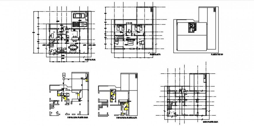 CAD layout plan drawings details of house 2d view autocad file