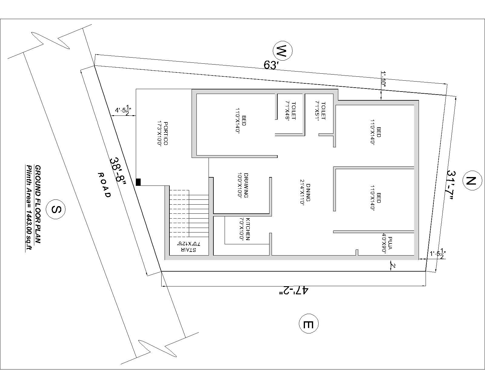 cad drawing Residential Building