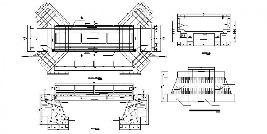 CAD 2d construction details of bridge dwg autocad file