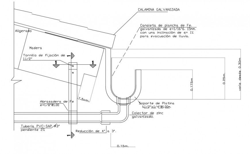 CAD 2d construction details of roofing units dwg file