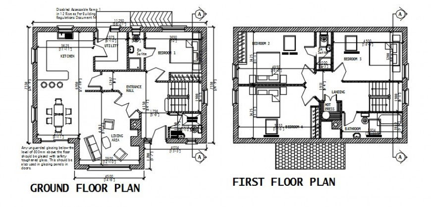 CAD 2d drawings details of house plan autocad software file