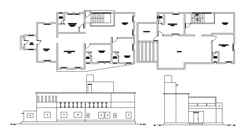 CAD 2d Drawings details of housing apartment plan and elevation autocad file