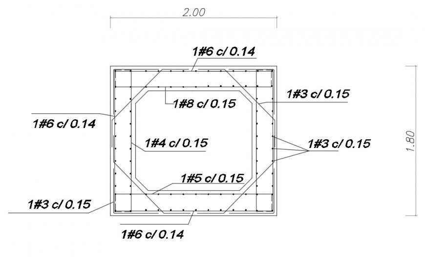 CAD 2d drawings details of RCC structural blocks of tank autocad file