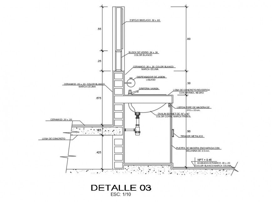 CAD 2d drawings details of sanitary washbasin autocad file