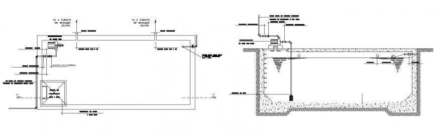 CAD 2d drawings details of water tank units construction dwg file