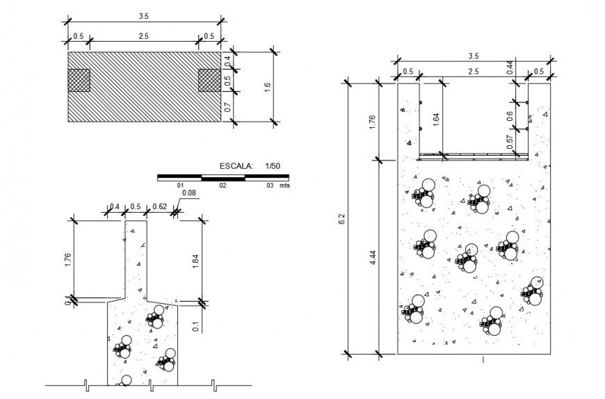 CAD 2d view drawings sectional blocks dwg autocad file