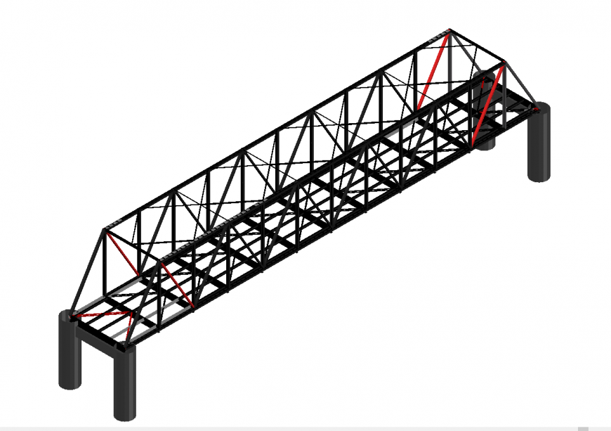 CAD 3d construction details of bridge autocad file