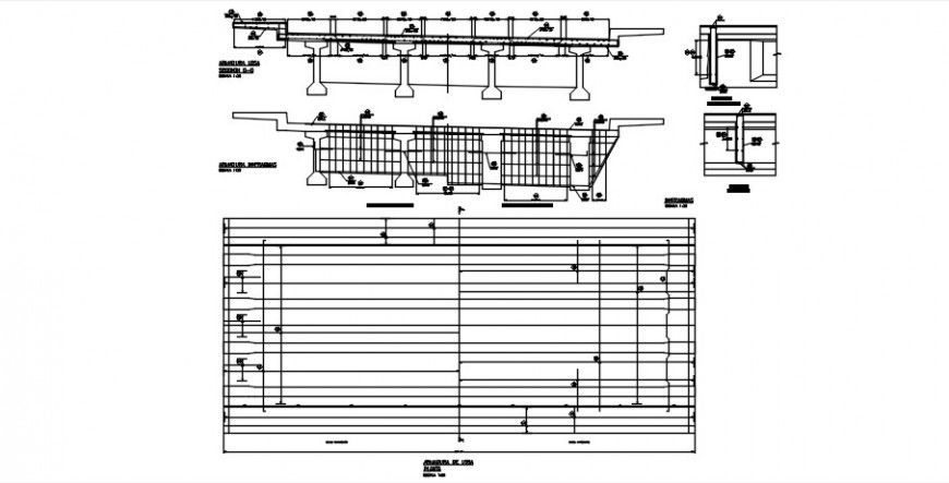 CAD construction detailing of RCC bridge structure AutoCAD file