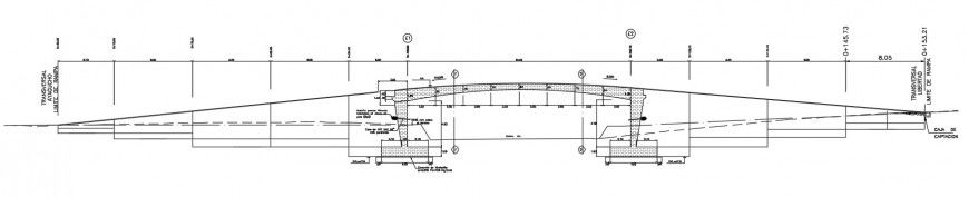 CAD design details of bridge structure 2d view autocad file