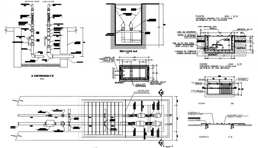 cad detail of supply to the dispenser