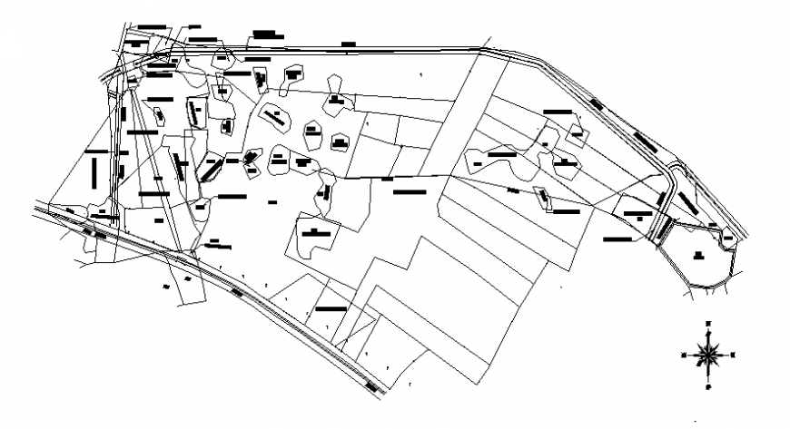 CAD detailing drawings of a topographical area dwg file