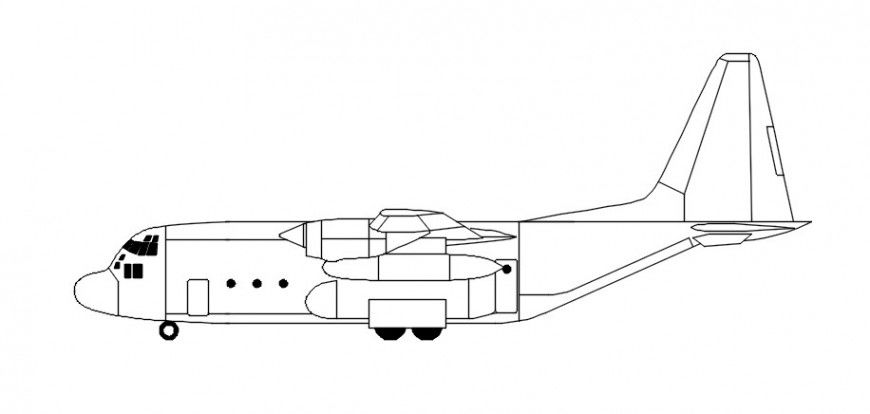 CAd drawings detail of airplane