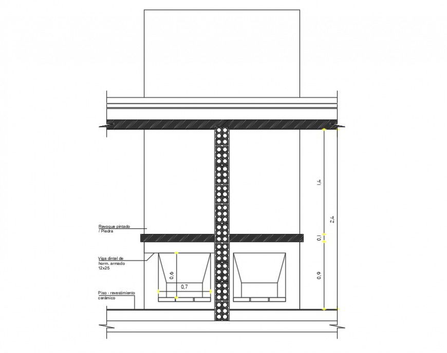 CAD drawings detailing of fireplace construction dwg file