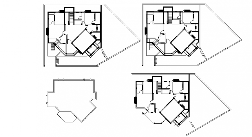 CAD drawings detailing of house 2d view layout plan dwg file