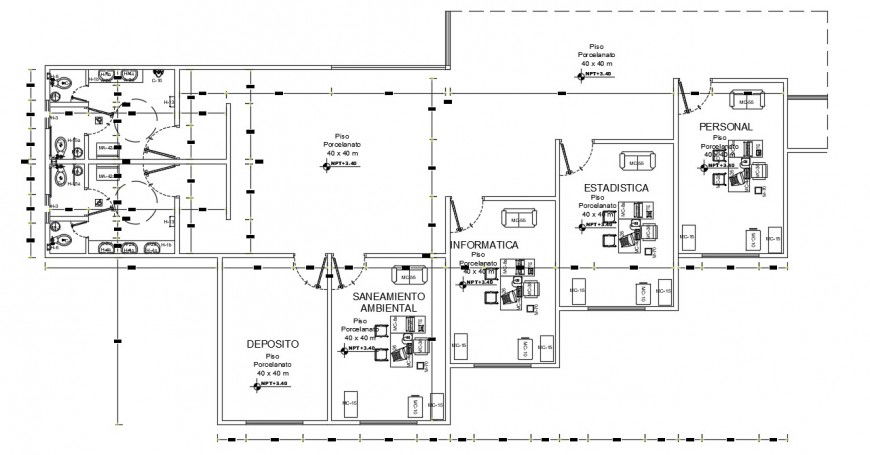 CAD drawings detailing of office building units 2d view dwg file