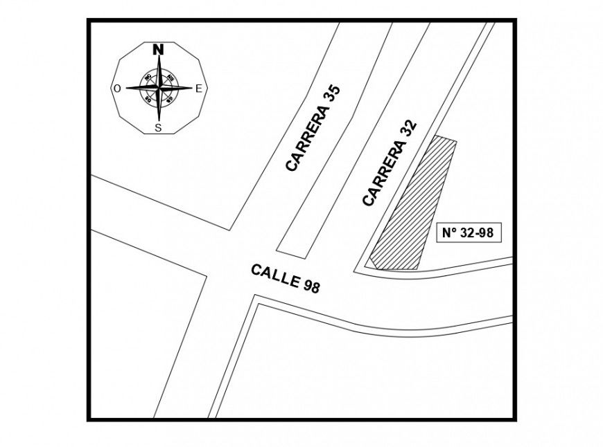 CAD drawings detailing of road networks 2d view dwg file