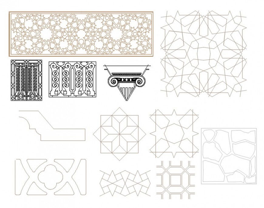 Cad drawings details  of rectangle  ceiling design