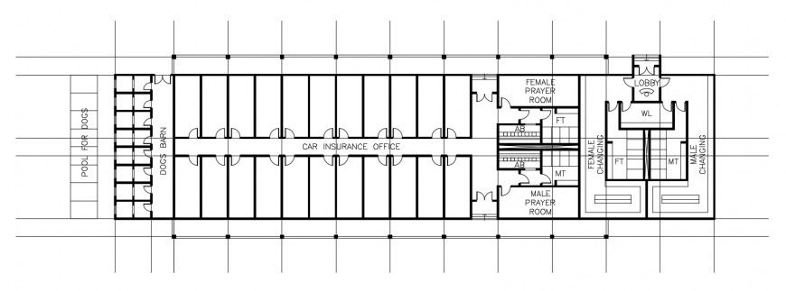 CAD drawings details of car insurance office building dwg file