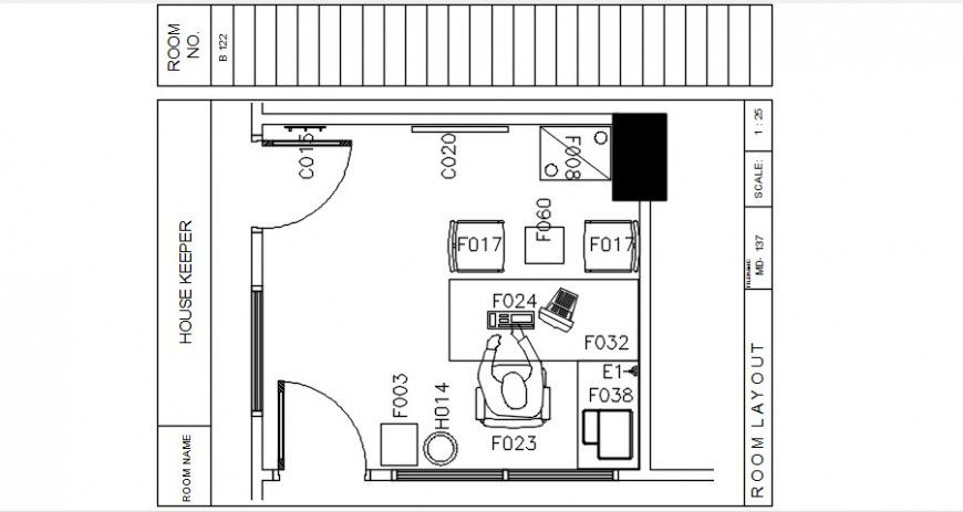 CAD drawings details of office room plan dwg autocad file