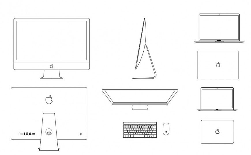 CAd drawings details of  all  elevation of apple TV   