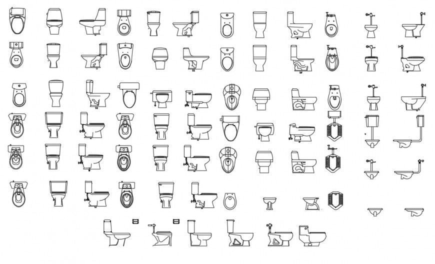 CAd drawings details of all elevation of closet washroom