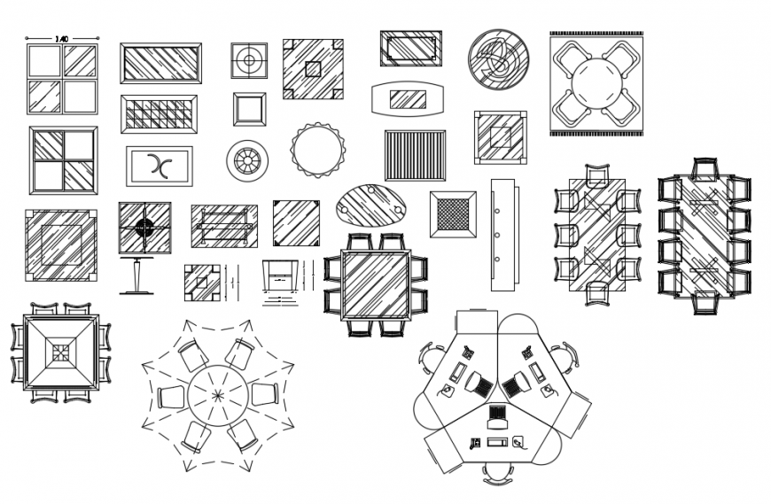 CAd drawings details of  designer dining area
