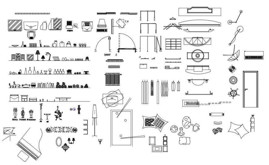 Cad drawings details of  door and other household door design  