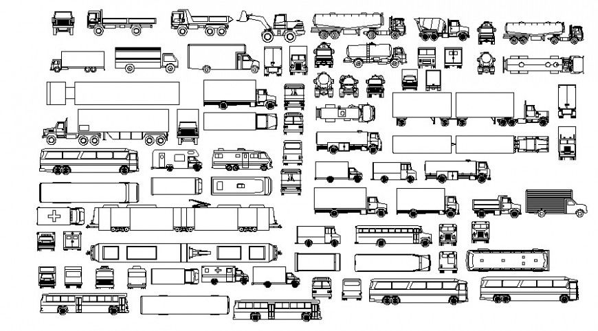 CAd drawings details of  huge loaded trucks