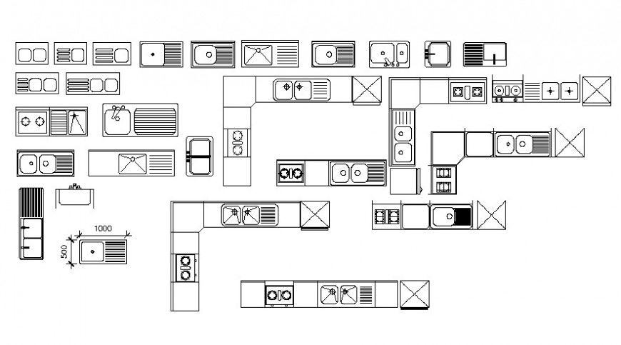 Cad drawings details of  kitchen slab  furniture