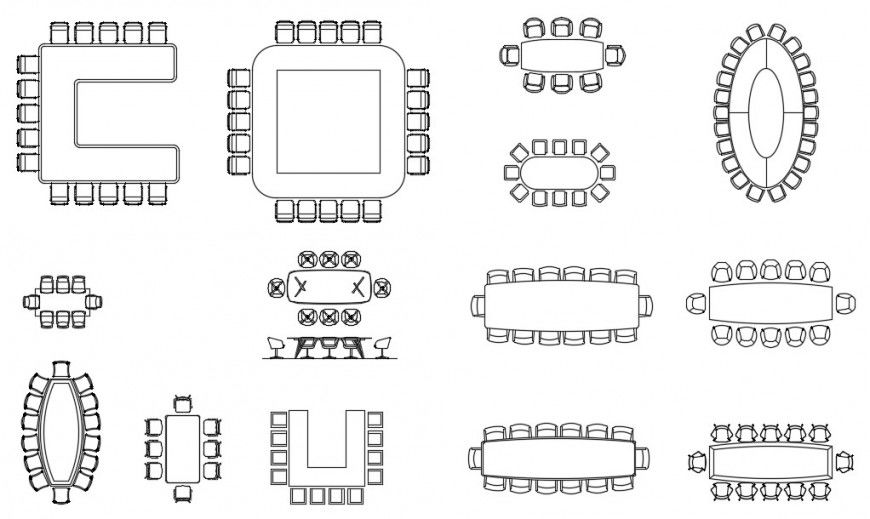 CAd drawings details of  top elevation of conference meeting room