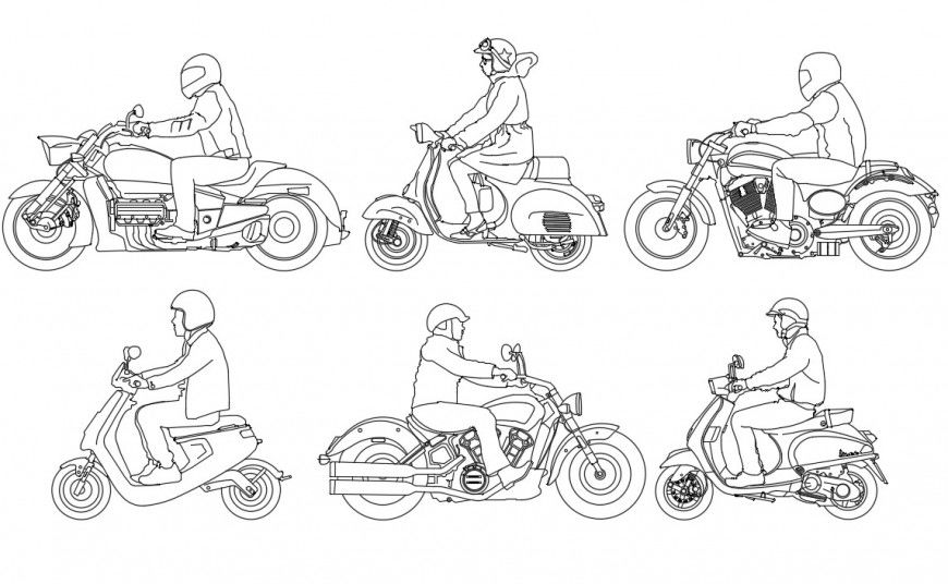 CAd drawings details of  top elevation of row biker