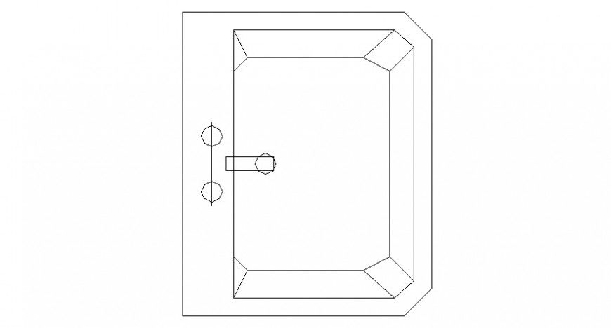 CAd drawings details of top elevation of wash basin for toilet