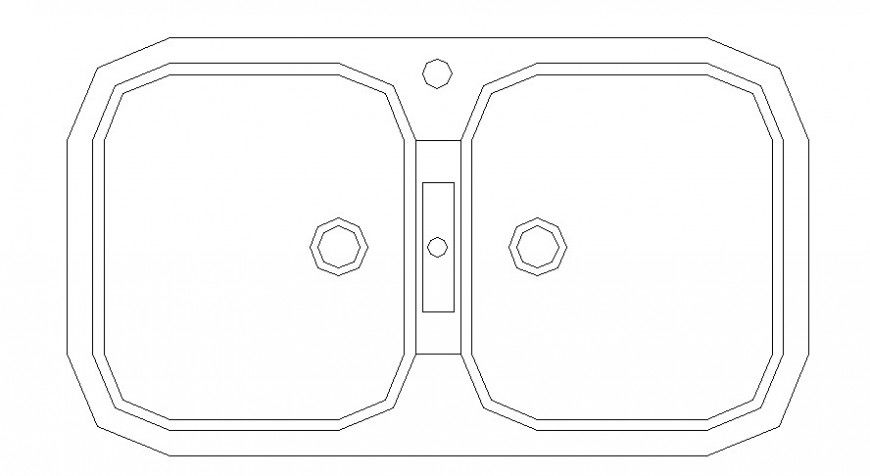 Cad drawings details of top view elevation of rainbow curvy