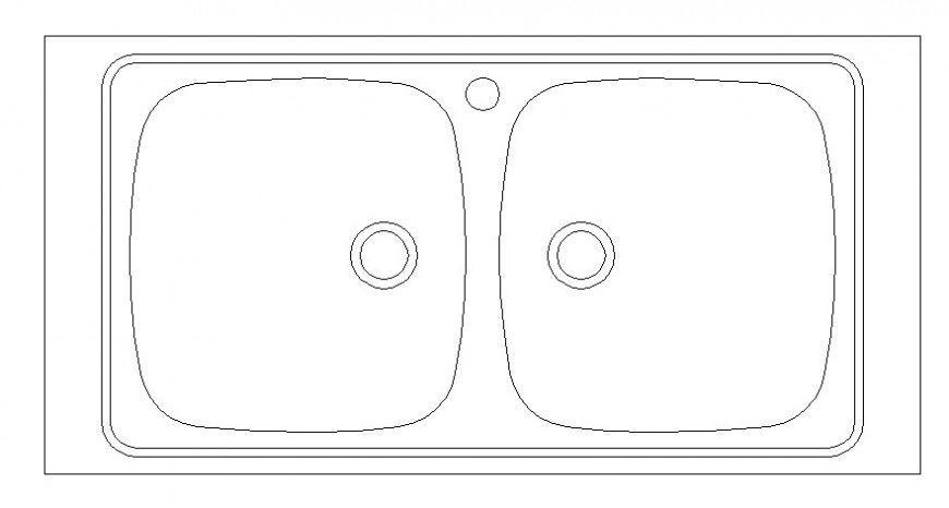 CAD drawings details of top wash basin gap between two units