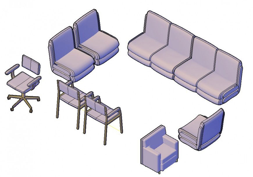 CAd drawings details of  3d drawing room furniture